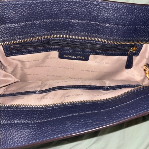 Michael Kors Navy Leather Satchel